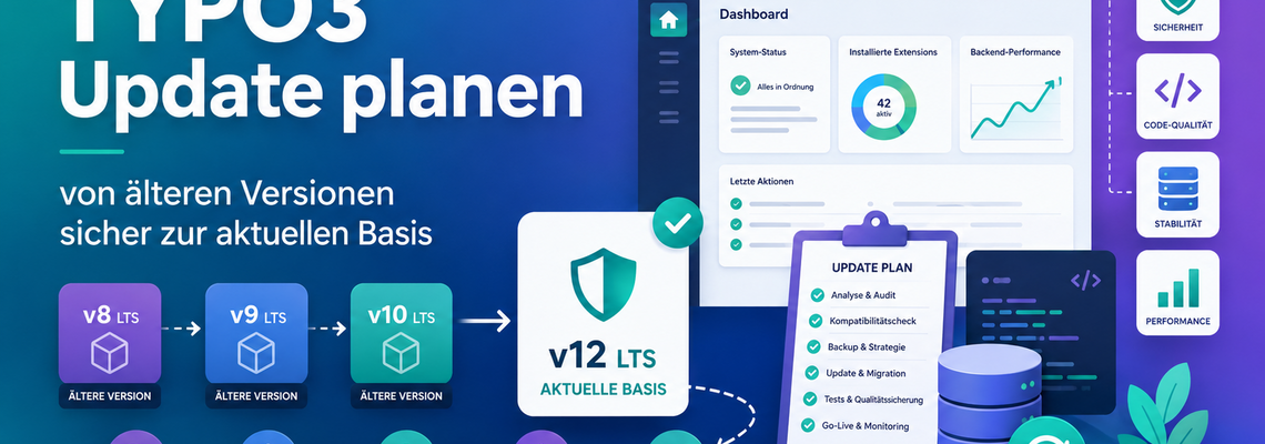 TYPO3-Update von älteren LTS-Versionen auf eine aktuelle, sichere und leistungsfähige Systembasis