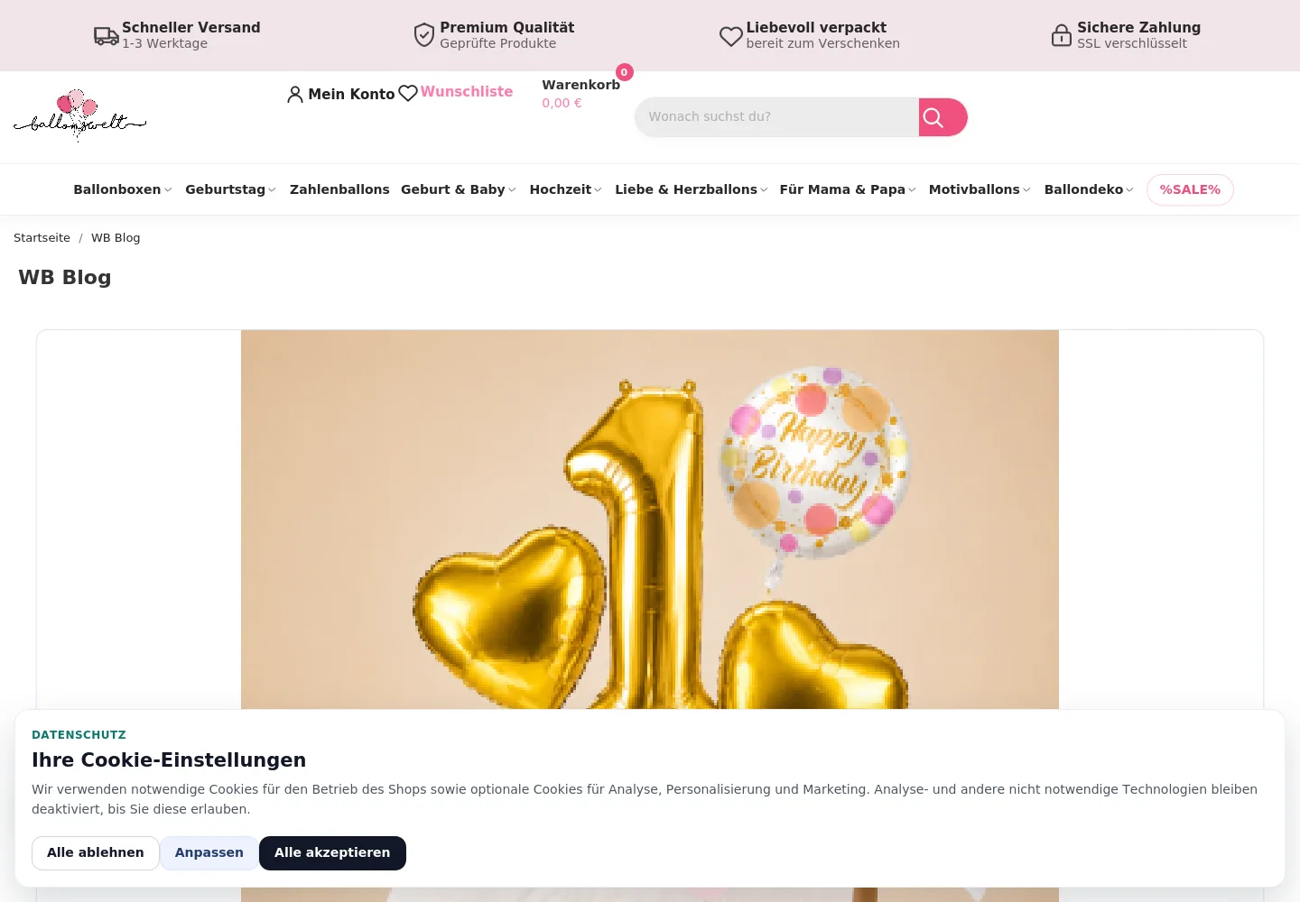 WB Cookie Consent banner with reject, customise and accept options